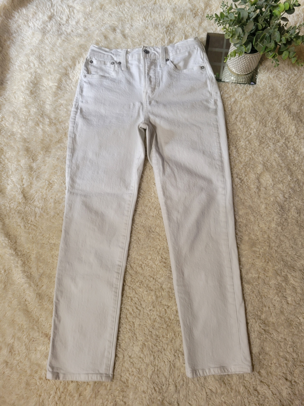 Madewell The Petite Perfect Vintage Jean Straight Leg White | Size 23P
